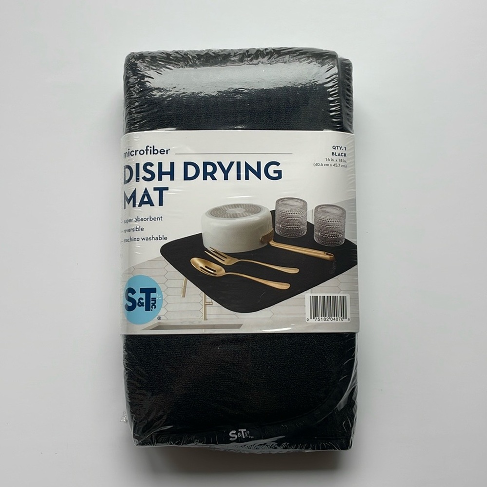 S&T Inc. Black Dish Drying Mat